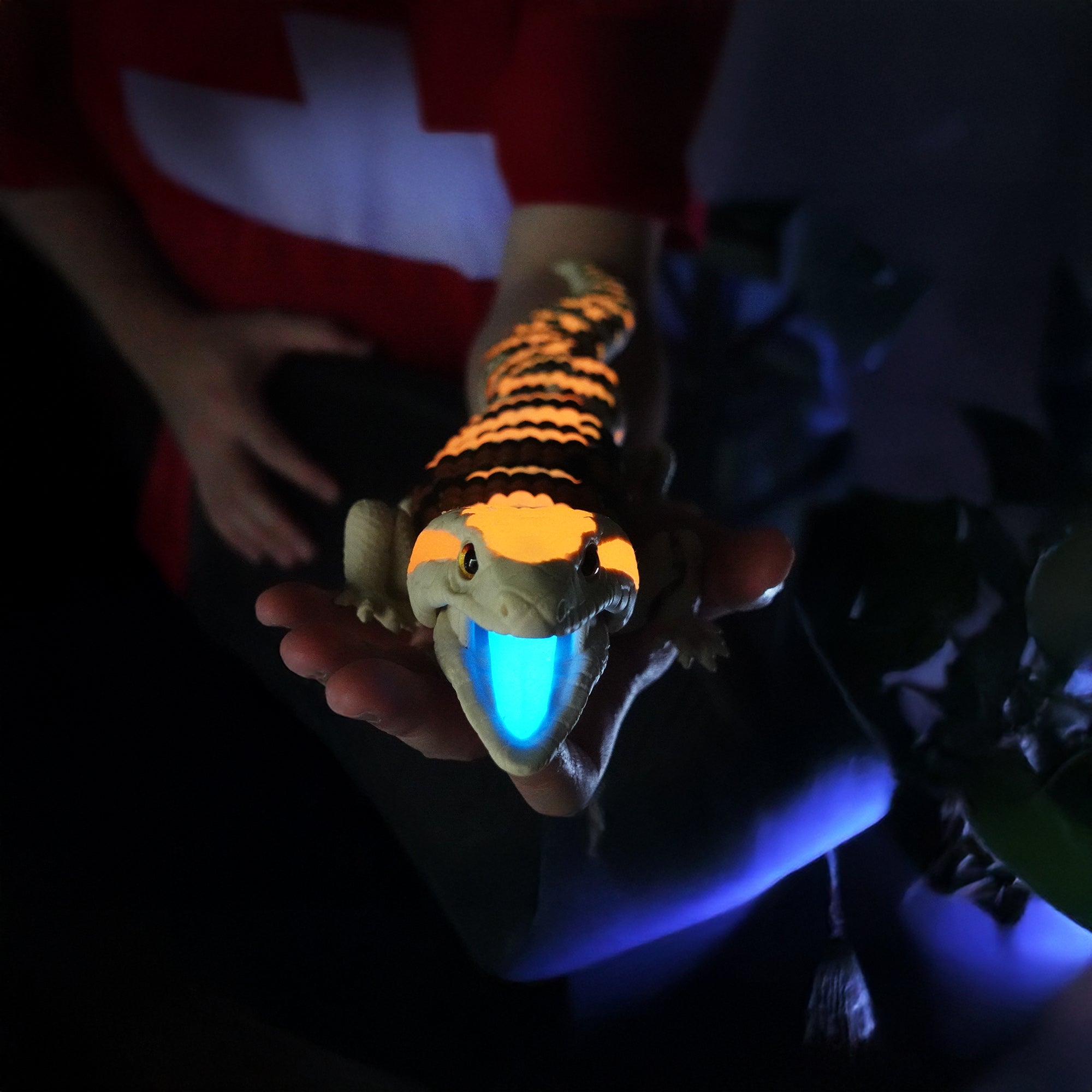 Skink Lizard Glow In The Dark Fidget Toy | Blue Tongue Lizard Flexi | Articulated Desk Toy | 3d Printed Lizard Gift For Friend | Quirky Gift