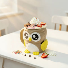 OddBall Owl - Cute Animal  Ice Cream Pint Holder or Ramen Noodle Bowl