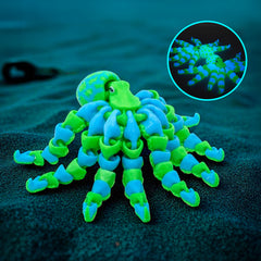 Articulated Glow in The Dark Octopus – UV Activated Shimmering Tentacled Aquatic Design