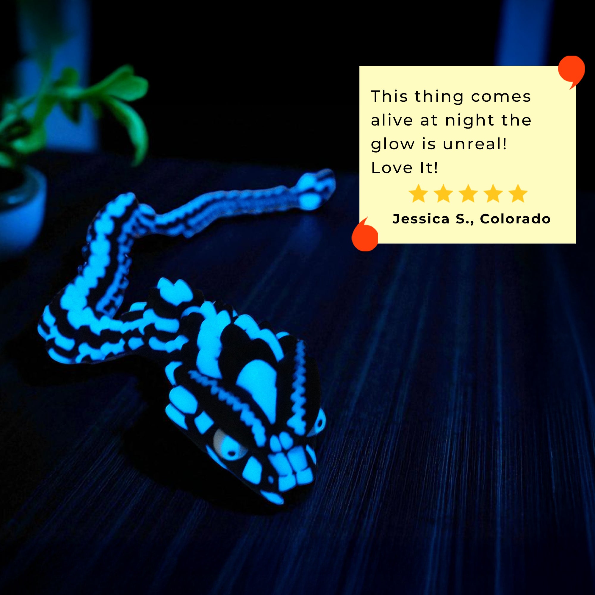 Articulated Glow in The Dark Dragon Snake