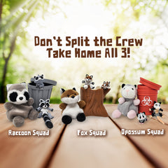 Full Trash Squad Set | 3-Piece Animal Fidget Bundle with Plush Buddy & Display Container