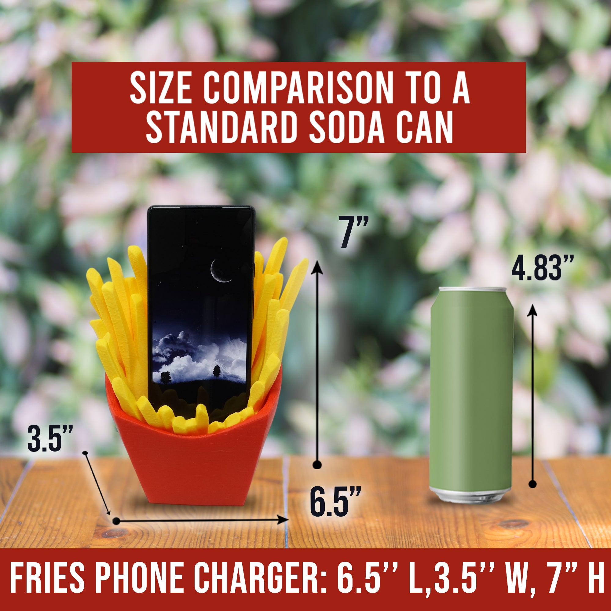 Funny Phone Holder For Desk With Charging Slot | Gift For Foodie Friend | French Fry Theme Gift | Housewarming Gift | Quirky Desk Decor