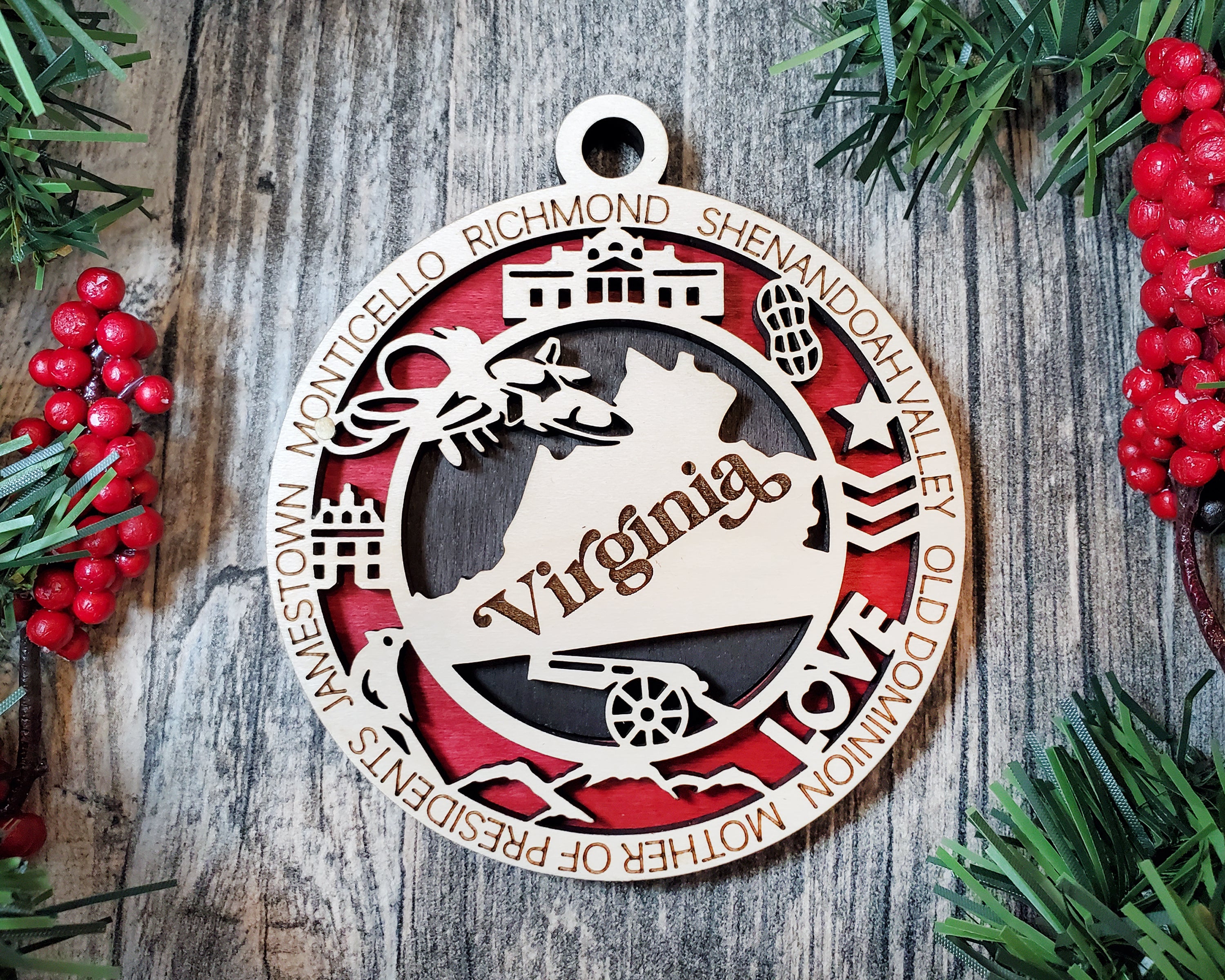 USA 3D State Shape Ornaments - Handcrafted American Made Home Decor Gifts, Unique Travel Souvenirs, State Pride Decor, Gift for Travelers